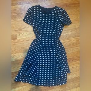 Polka dot mini dress with ruffles